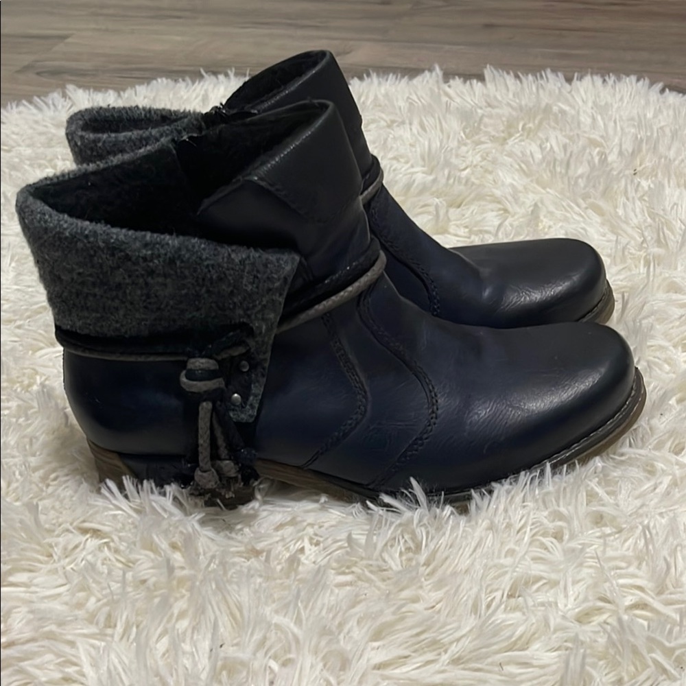 Rieker Women's Fee 79693 Ozean/Schwarz/Granit/Schwarz Ankle Boot, Size: 40/8.5